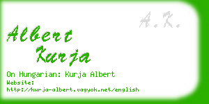 albert kurja business card